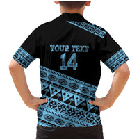 Fiji Rugby 2025 Custom Family Matching Mermaid Dress and Hawaiian Shirt Fijian Tapa Toso Viti Toso - Black LT14 - Polynesian Pride