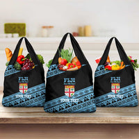 Fiji Rugby 2025 Custom Grocery Bag Fijian Tapa Toso Viti Toso - Black LT14 3-pack One Size Black - Polynesian Pride