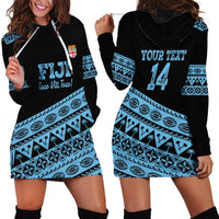 Fiji Rugby 2025 Custom Hoodie Dress Fijian Tapa Toso Viti Toso - Black LT14 - Polynesian Pride