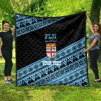 Fiji Rugby 2025 Custom Quilt Fijian Tapa Toso Viti Toso - Black