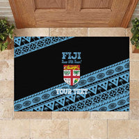 Fiji Rugby 2025 Custom Rubber Doormat Fijian Tapa Toso Viti Toso - Black