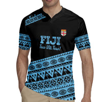Fiji Rugby 2025 Custom Rugby Jersey Fijian Tapa Toso Viti Toso - Black LT14 - Polynesian Pride