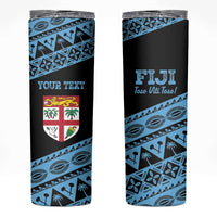 Fiji Rugby 2025 Custom Skinny Tumbler Fijian Tapa Toso Viti Toso - Black