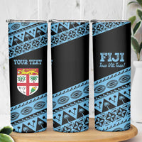 Fiji Rugby 2025 Custom Skinny Tumbler Fijian Tapa Toso Viti Toso - Black