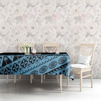 Fiji Rugby 2025 Custom Tablecloth Fijian Tapa Toso Viti Toso - Black LT14 - Polynesian Pride