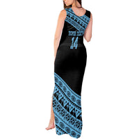 Fiji Rugby 2025 Custom Tank Maxi Dress Fijian Tapa Toso Viti Toso - Black LT14 - Polynesian Pride