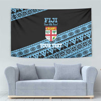Fiji Rugby 2025 Custom Tapestry Fijian Tapa Toso Viti Toso - Black LT14 - Polynesian Pride