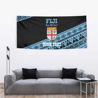 Fiji Rugby 2025 Custom Tapestry Fijian Tapa Toso Viti Toso - Black LT14 - Polynesian Pride
