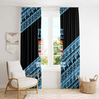 Fiji Rugby 2025 Custom Window Curtain Fijian Tapa Toso Viti Toso - Black LT14 - Polynesian Pride