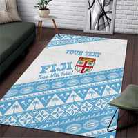 Fiji Rugby 2025 Custom Area Rug Fijian Tapa Toso Viti Toso - White