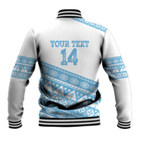 Fiji Rugby 2025 Custom Baseball Jacket Fijian Tapa Toso Viti Toso - White