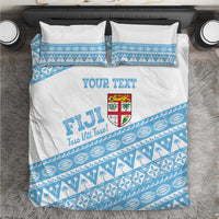 Fiji Rugby 2025 Custom Bedding Set Fijian Tapa Toso Viti Toso - White LT14 White - Polynesian Pride