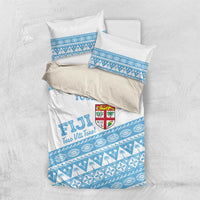 Fiji Rugby 2025 Custom Bedding Set Fijian Tapa Toso Viti Toso - White LT14 US Twin 172cm x 218cm White - Polynesian Pride