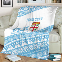 Fiji Rugby 2025 Custom Blanket Fijian Tapa Toso Viti Toso - White LT14 - Polynesian Pride