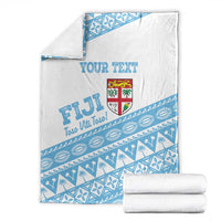 Fiji Rugby 2025 Custom Blanket Fijian Tapa Toso Viti Toso - White LT14 - Polynesian Pride