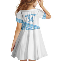 Fiji Rugby 2025 Custom Family Matching Summer Maxi Dress and Hawaiian Shirt Fijian Tapa Toso Viti Toso - White LT14 - Polynesian Pride