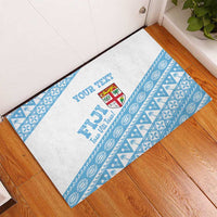Fiji Rugby 2025 Custom Rubber Doormat Fijian Tapa Toso Viti Toso - White LT14 - Polynesian Pride