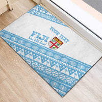 Fiji Rugby 2025 Custom Rubber Doormat Fijian Tapa Toso Viti Toso - White LT14 - Polynesian Pride