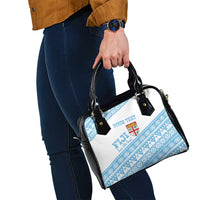 Fiji Rugby 2025 Custom Shoulder Handbag Fijian Tapa Toso Viti Toso - White LT14 - Polynesian Pride