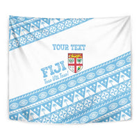 Fiji Rugby 2025 Custom Tapestry Fijian Tapa Toso Viti Toso - White LT14 - Polynesian Pride