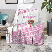 Fiji Rugby 2025 Custom Blanket Fijian Tapa Toso Viti Toso - Pink LT14 - Polynesian Pride