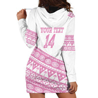 Fiji Rugby 2025 Custom Hoodie Dress Fijian Tapa Toso Viti Toso - Pink LT14 - Polynesian Pride