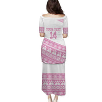 Fiji Rugby 2025 Custom Puletasi Fijian Tapa Toso Viti Toso - Pink LT14 - Polynesian Pride