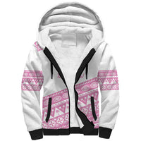 Fiji Rugby 2025 Custom Sherpa Hoodie Fijian Tapa Toso Viti Toso - Pink LT14 Unisex Pink - Polynesian Pride