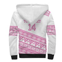 Fiji Rugby 2025 Custom Sherpa Hoodie Fijian Tapa Toso Viti Toso - Pink LT14 - Polynesian Pride