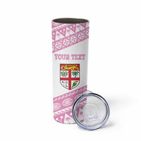 Fiji Rugby 2025 Custom Skinny Tumbler Fijian Tapa Toso Viti Toso - Pink