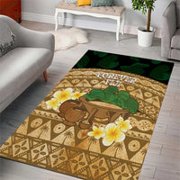 Bula Fiji Kava Bowl Area Rug Fijian Tapa Cloth Vintage Vibe LT14 - Polynesian Pride