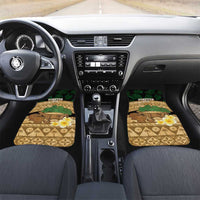 Bula Fiji Kava Bowl Car Mats Fijian Tapa Cloth Vintage Vibe LT14 Set 2pcs - Front Brown - Polynesian Pride