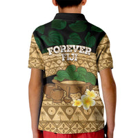 Bula Fiji Kava Bowl Kid Polo Shirt Fijian Tapa Cloth Vintage Vibe LT14 - Polynesian Pride