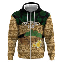 Bula Fiji Kava Bowl Zip Hoodie Fijian Tapa Cloth Vintage Vibe LT14 Zip Hoodie Brown - Polynesian Pride