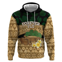 Bula Fiji Kava Bowl Zip Hoodie Fijian Tapa Cloth Vintage Vibe LT14 Pullover Hoodie Brown - Polynesian Pride
