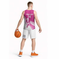 New Zealand Silver Fern Rugby Custom Basketball Jersey Go All Black Maori Pink Version LT14 - Polynesian Pride