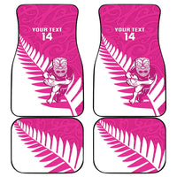 New Zealand Silver Fern Rugby Custom Car Mats Go All Black Maori Pink Version