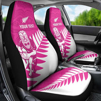 New Zealand Silver Fern Rugby Custom Car Seat Cover Go All Black Maori Pink Version LT14 - Polynesian Pride