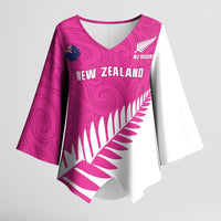 New Zealand Silver Fern Rugby Custom Kimono Sleeve Blouse Go All Black Maori Pink Version LT14 Female Pink - Polynesian Pride