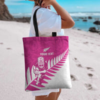 New Zealand Silver Fern Rugby Custom Tote Bag Go All Black Maori Pink Version LT14 - Polynesian Pride