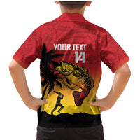 Custom Papua New Guinea Cricket Family Matching Mermaid Dress and Hawaiian Shirt PNG Barramundis LT14 - Polynesian Pride