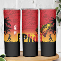 Custom Papua New Guinea Cricket Skinny Tumbler PNG Barramundis LT14 - Polynesian Pride