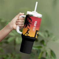 Custom Papua New Guinea Cricket Tumbler With Handle PNG Barramundis - Polynesian Pride
