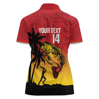 Custom Papua New Guinea Cricket Women Polo Shirt PNG Barramundis LT14 - Polynesian Pride