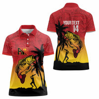 Custom Papua New Guinea Cricket Women Polo Shirt PNG Barramundis LT14 - Polynesian Pride