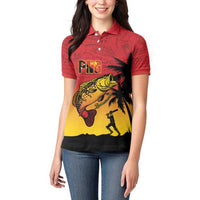 Custom Papua New Guinea Cricket Women Polo Shirt PNG Barramundis LT14 - Polynesian Pride
