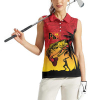 Custom Papua New Guinea Cricket Women Sleeveless Polo Shirt PNG Barramundis LT14 - Polynesian Pride