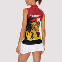 Custom Papua New Guinea Cricket Women Sleeveless Polo Shirt PNG Barramundis LT14 - Polynesian Pride
