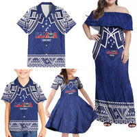 Custom Samoa Cricket Family Matching Off Shoulder Maxi Dress and Hawaiian Shirt Go Champions Samoan LT14 - Polynesian Pride