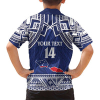 Custom Samoa Cricket Family Matching Short Sleeve Bodycon Dress and Hawaiian Shirt Go Champions Samoan LT14 - Polynesian Pride